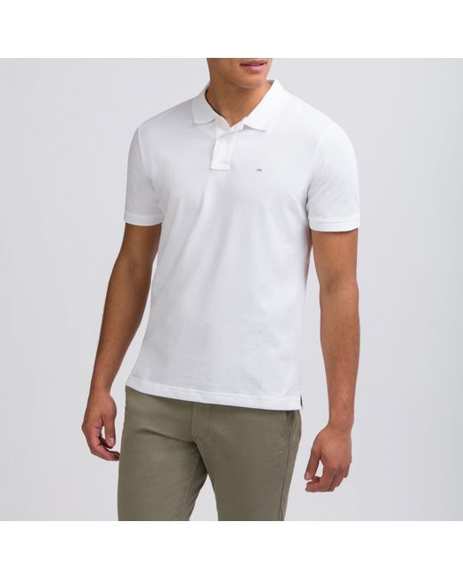 Eden Park White Stretch Pima Cotton Polo for men