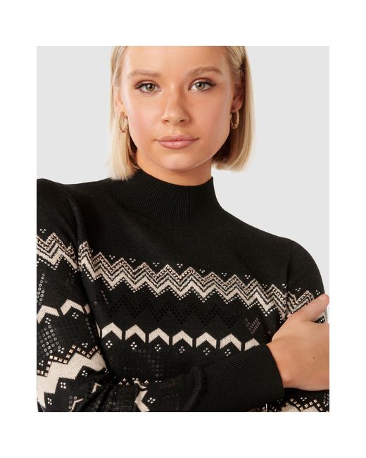 Forever New Black Steph Embellished Fair Isle Jumper