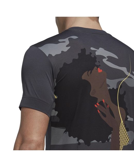 Adidas Blue New York Graphic Tennis Tee