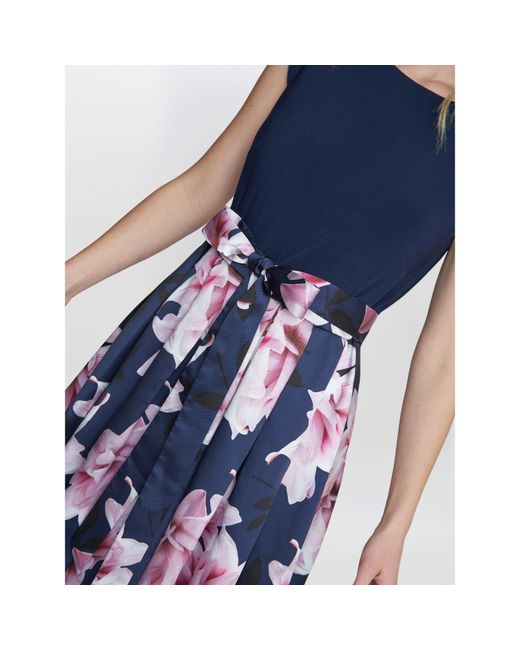 Gina Bacconi Blue Billie Printed High Low Dress