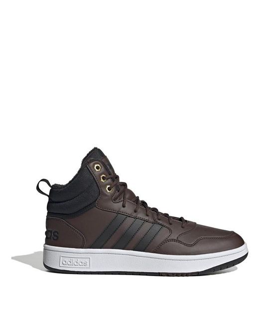 Adidas Black Hoops 3.0 Mid Lifestyle Basketball Classic Fur Lining Winterized Shoes for men