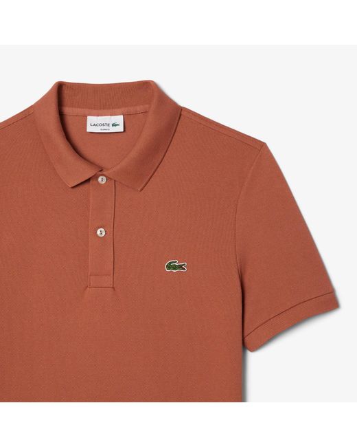 Lacoste Brown Slim-Fit L.12.12 Pique Polo Shirt for men