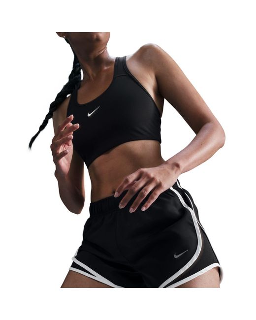 Nike Black Tempo Dri-Fit Mid-Rise Brief-Lined Running Shorts