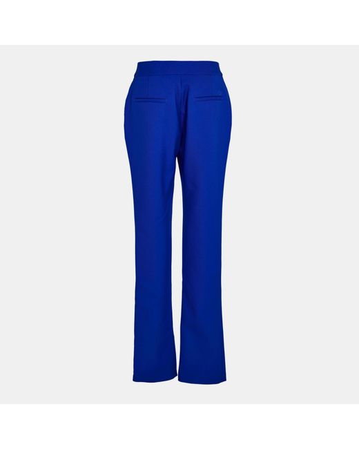 Off-White c/o Virgil Abloh Blue High Waisted Slim Fit Split Hem Trousers