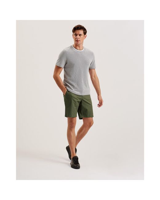 Ted Baker Green Geo Tailored Fit Chino Shorts for men