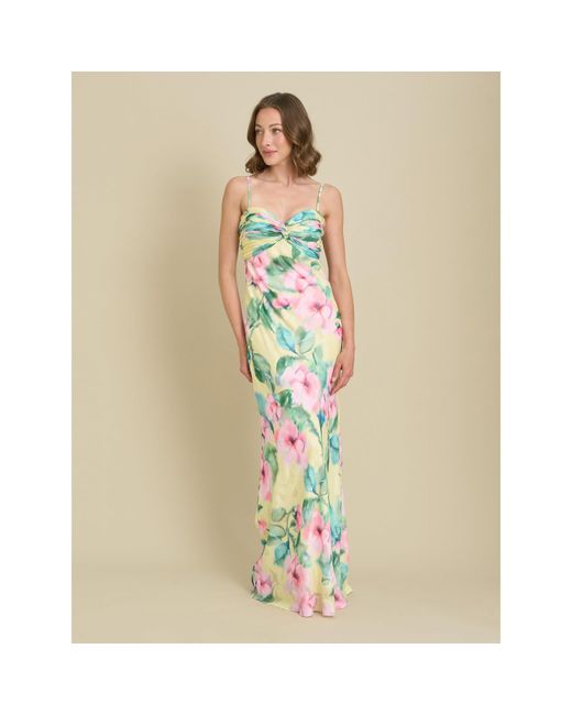 Gina Bacconi Natural Marge Burnout Print Maxi Dress