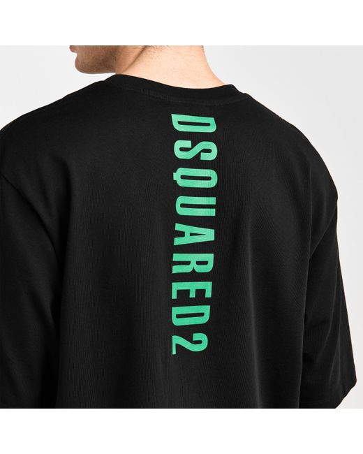 DSquared² Black Dsq Bk Logo Oversized T-Shirt for men
