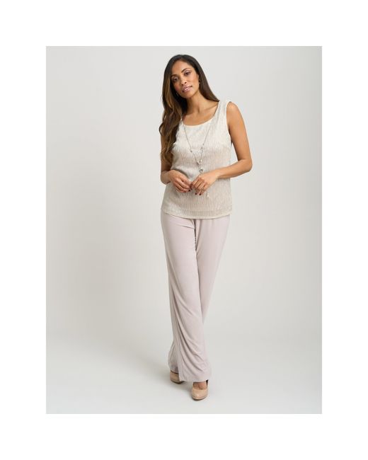 Gina Bacconi Natural Natasha 3 Piece Metallic Trouser Suit