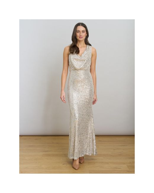 Gina Bacconi Gray Terri Sequin Maxi Dress