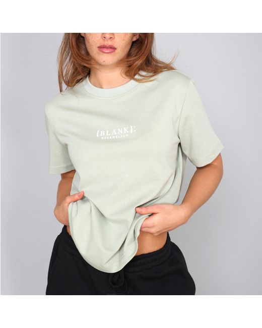 Blank Essentials Green Blank E Core Puff Print T-Shirt Ladies