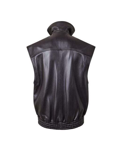 Balenciaga Black Bal Leather Gillet Ld64