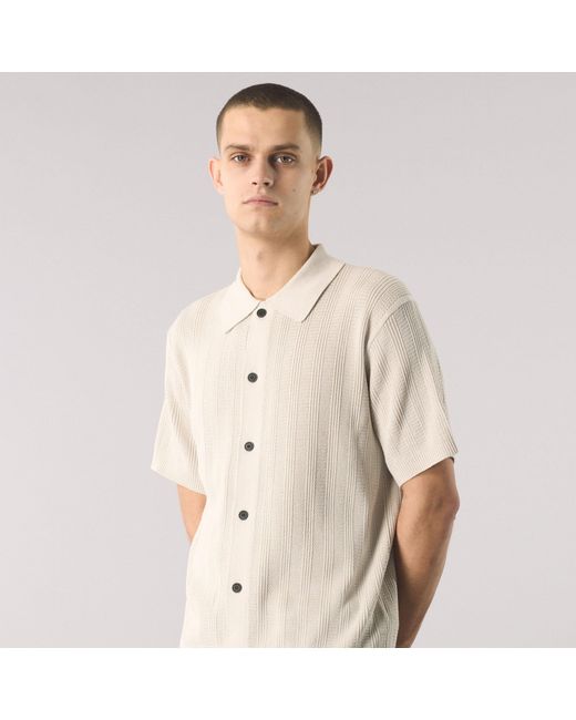 Pretty Green Natural Short-Sleeve Plain Shirt for men