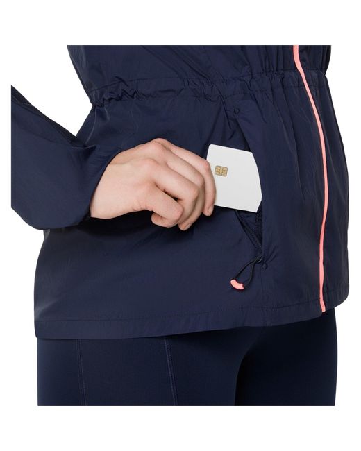 Asics Blue Road Packable Running Jacket