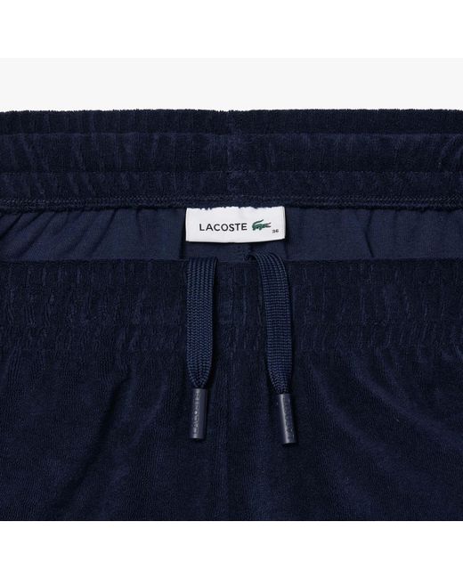 Lacoste Blue S/ladies Terrycloth Contrast Detail Shorts