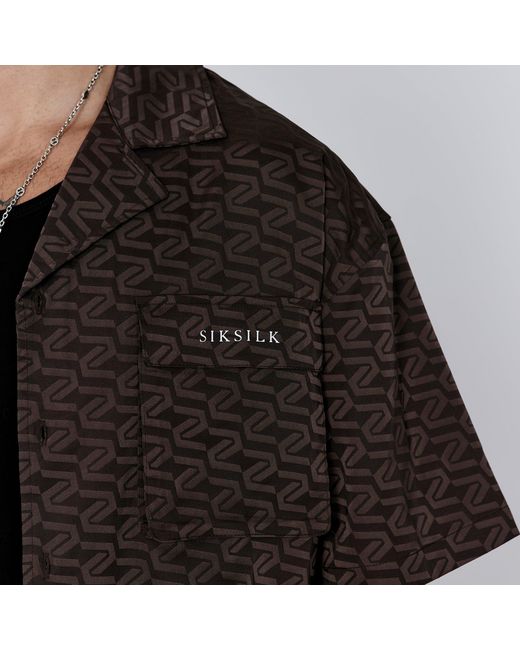 Siksilk Black Utility Overshirt for men