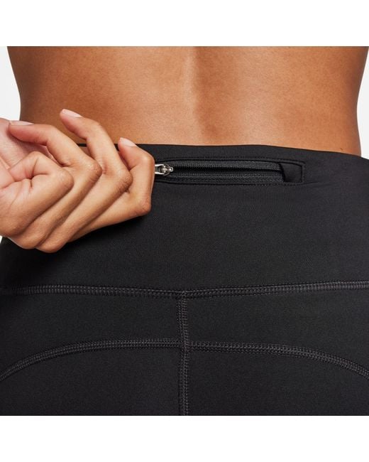 Nike Blue Swoosh Fast Mid-Rise 7/8 Leggings