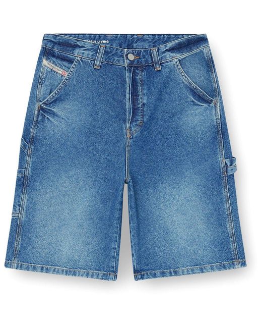 DIESEL Blue Denim Shorts for men