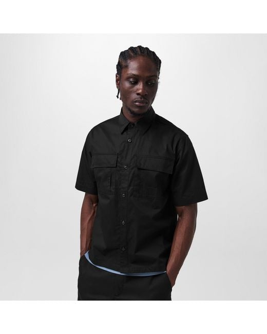 CP COMPANY METROPOLIS Black Short-Sleeve Oxford Shirt for men