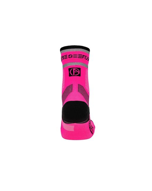 Absolute 360 Pink Performance Running Quarter Socks: Neon
