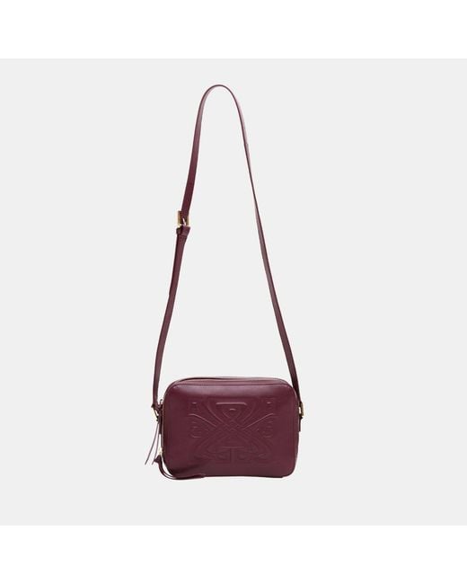 Biba Purple Leather Rachel Cross Body Bag