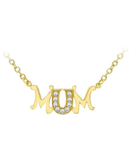 Be You Metallic 9ct Cz 'mum' Belcher Chain Necklace