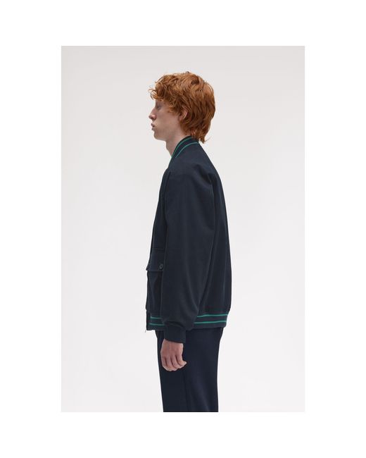 Fred Perry Blue Laurel Emblem Bomber Jacket for men