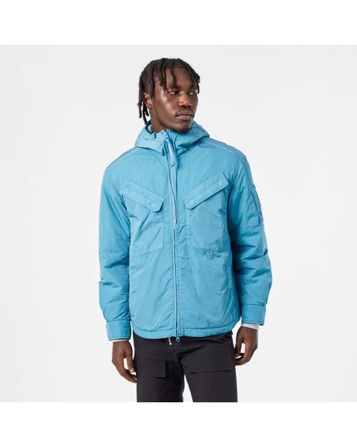 C P Company Blue C.P. Company Padded Bomber Jacket for men
