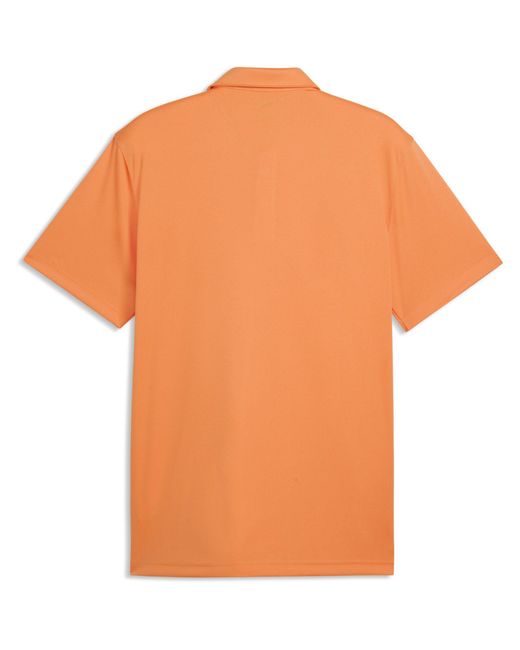 PUMA Orange Pure 3.0 Short Sleeve Performance Polo Shirt for men
