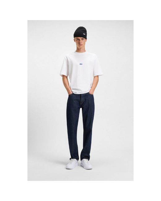 HUGO White Nieros Logo Patch T-Shirt for men