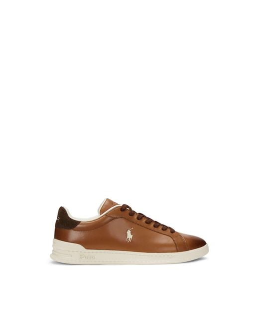 Polo Ralph Lauren Brown Heritage Court Low-Top Trainers for men
