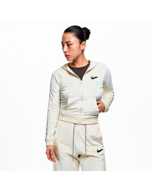 Nike White Velour Track Top