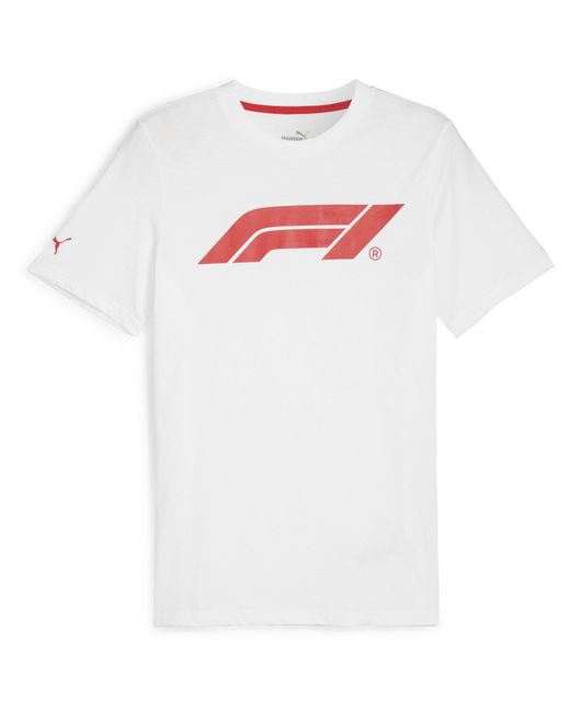 PUMA White Ess Logo Regular Fit T-Shirt for men