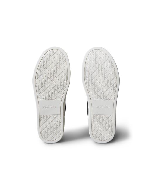 Calvin Klein Black Leather Classic Cup Low-Top Trainers for men