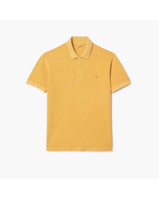 Lacoste Yellow Tonal Short Sleeve Polo Shirt for men