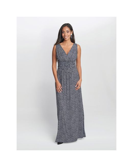 Gina Bacconi Blue Omie Jersey Maxi Dress