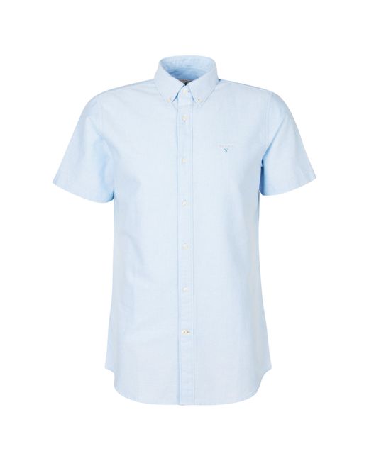 Barbour Blue Oxford Short Sleeve Tailored Shirt for men