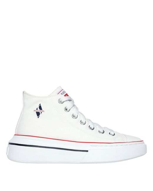 Skechers White Canvas Air Cooled Classic Low-Top Trainers
