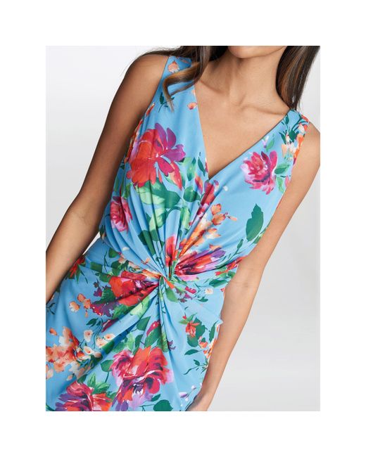 Gina Bacconi Blue Jennifer Printed Maxi Dress