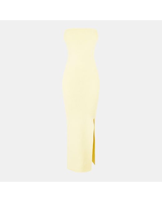 Jack Wills Yellow Classic Bandeau Knitted Jumper Dress