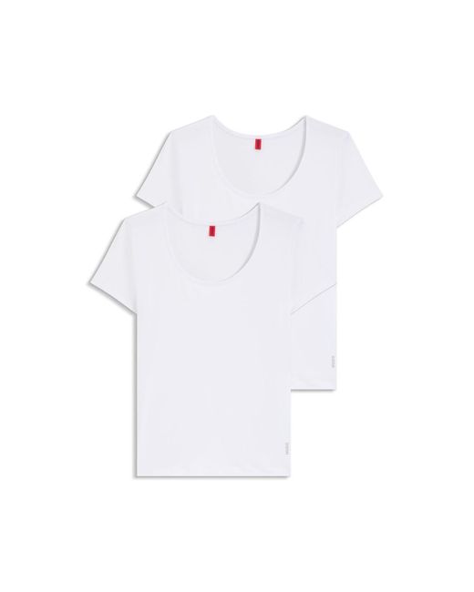 HUGO White 2 Pack Of Underwear T-Shirts