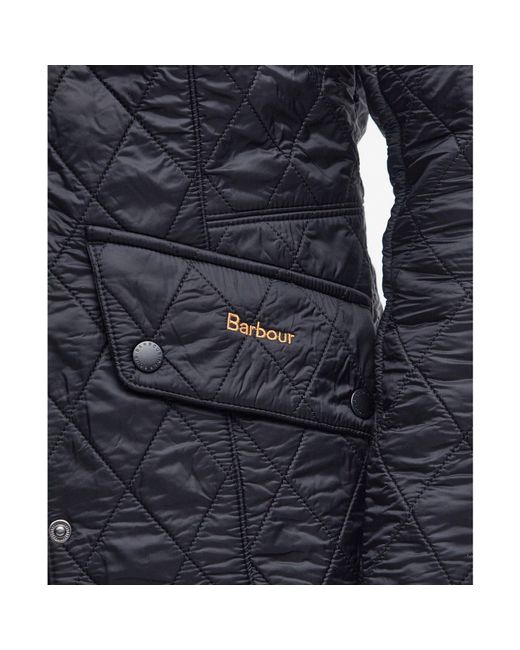Barbour Blue Cavalry Polarquilt Diamond-Quilted Fleece-Lined Long Sleeve Slim Fit Quilted Jacket