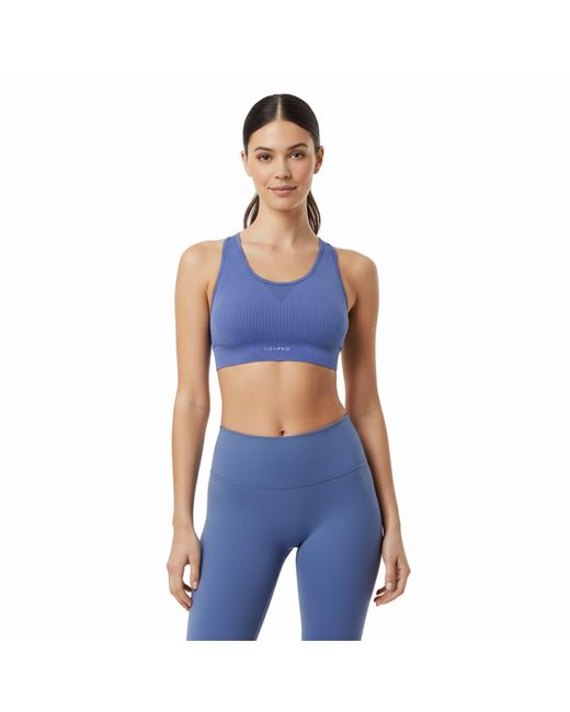 Usa Pro Blue Up Seamless Crop Sports Bra
