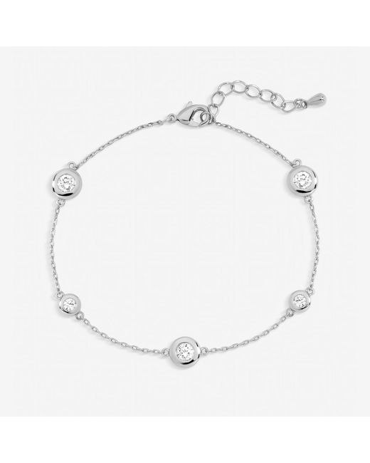 Jon Richard White Plated Cubic Zirconia Bezel Bracelet