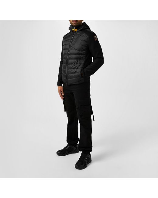 Parajumpers Black Nolan Water-Repellent Windproof Duck Down Short Hybrid Jacket for men