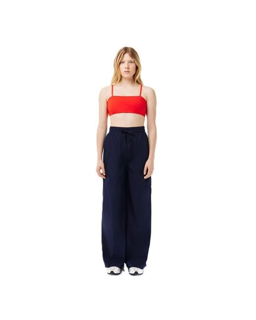 Lacoste Blue Oversized Wide Leg Trousers