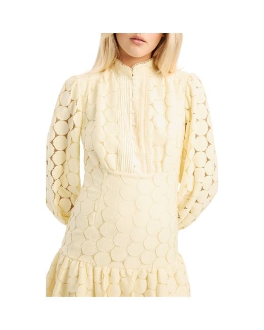 Bardot Metallic Remy Spot Mini Shirt Dress