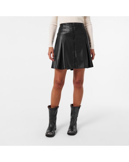 DKNY Black High-Shine Mini Skirt