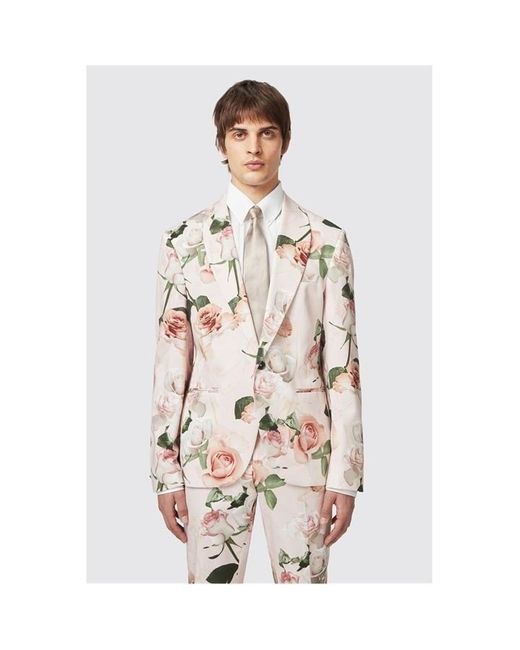Twisted Tailor Pink Lincoln Slim Fit Floral Suit Jacket for men