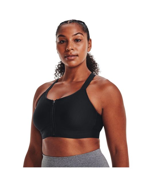 Under Armour Black Zipped Medium Impact Sports Bra