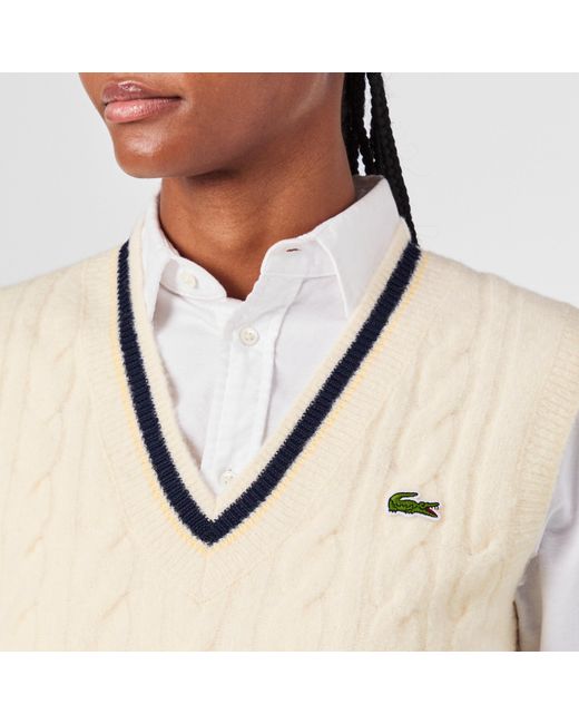 Lacoste Natural Knitted Sweater Vest
